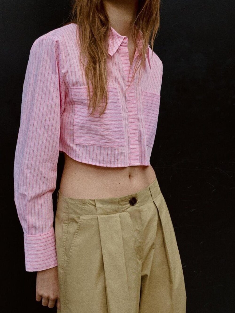 Zara Cropped Button Down